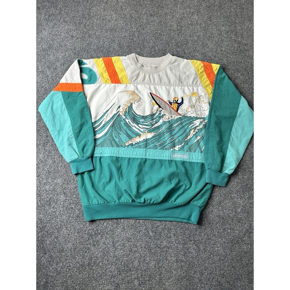 Mens Adidas Devils Toenails Amuza River Kayak Sweatshirt Teal, Size XL